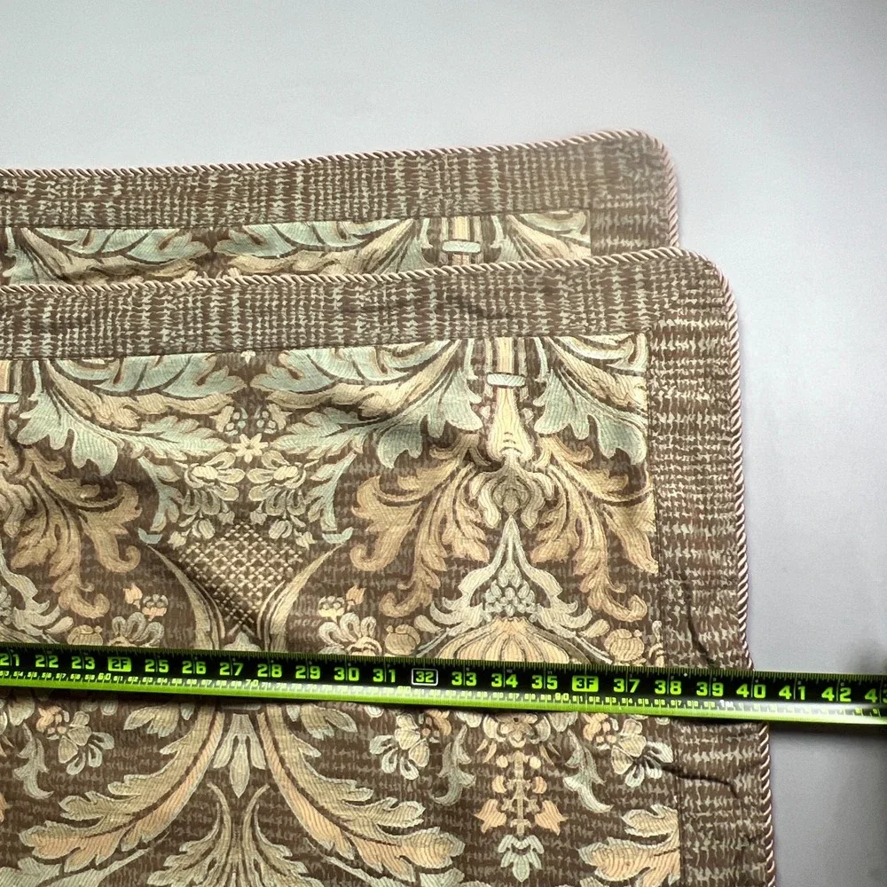 Set Of 5 Noble Excellence King Pillow Shams Multi Damask Tapestry Rolled Cord